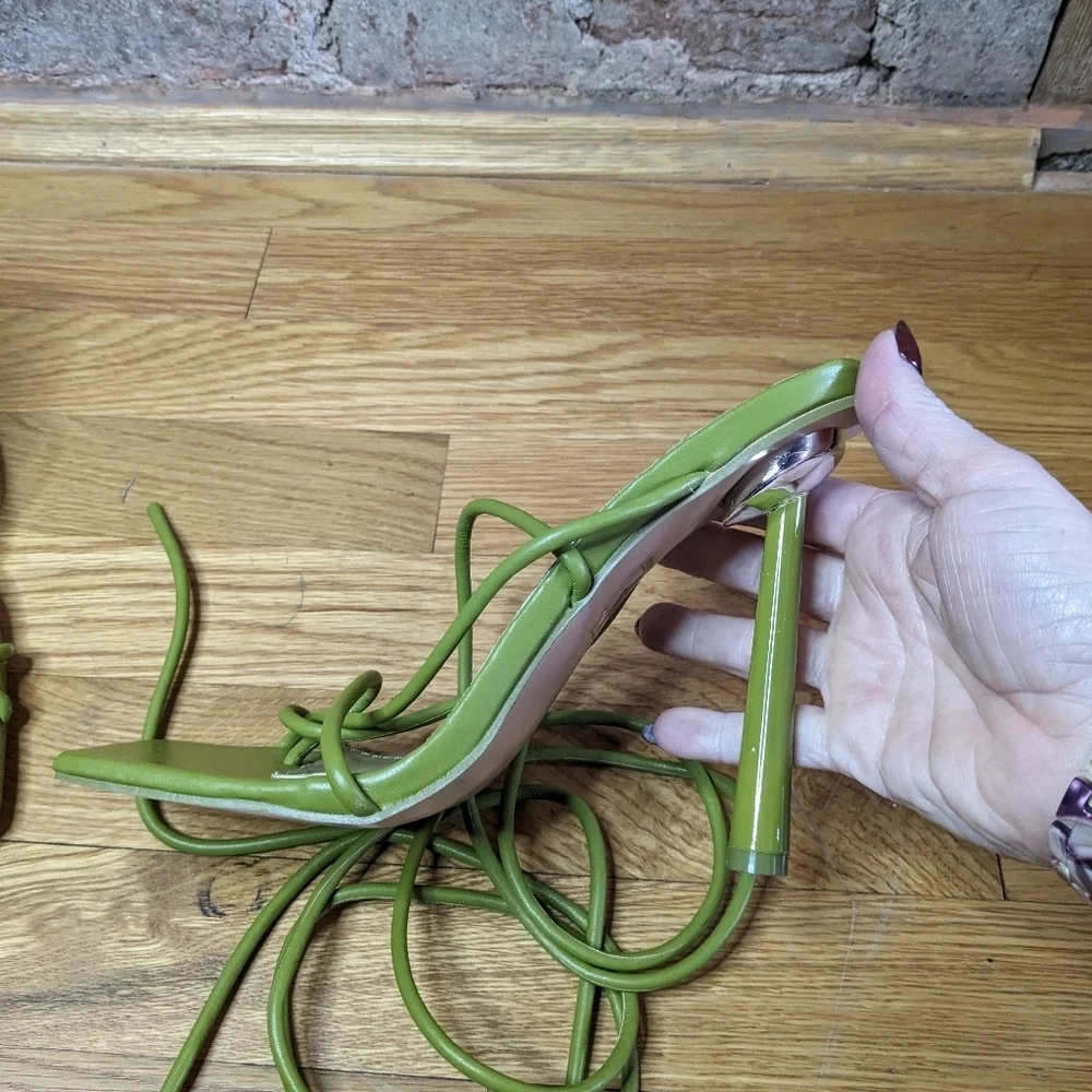 Public Desire Size 6 Olive Green Strappy Heeled Sandals - Picture 3 of 7